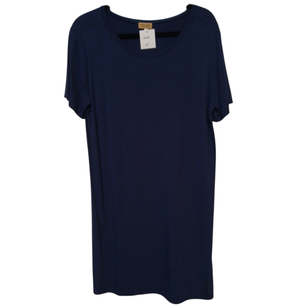 The Queen Bee -NWT,Navy Blue Mini Dress/Beach Coverup, Scoop Neck, Short Sleeves - Picture 6 of 12